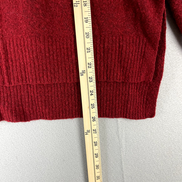 Athleta Merino Wool Blend Transit Pullover Turtleneck Sweater Womens Medium Red - Picture 6 of 13